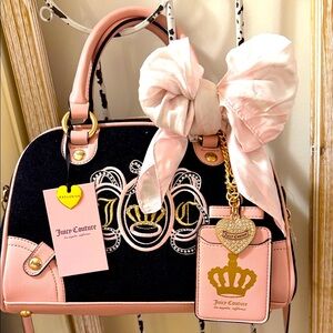 Juicy Couture Black and Pink Satchel